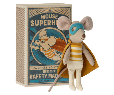 Maileg Super Hero Mouse - Little Brother in Matchbox