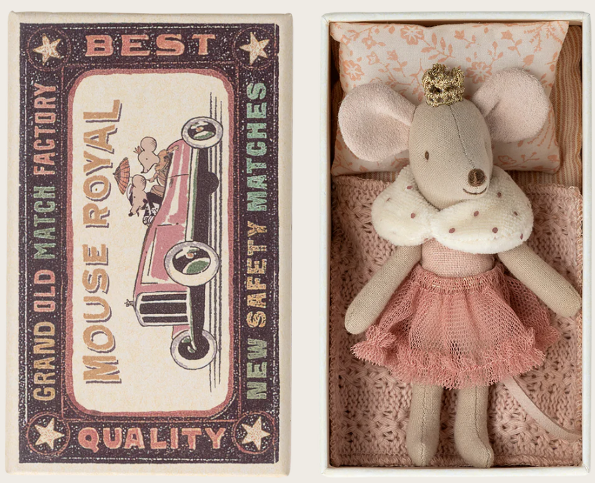 Maileg Princess Mouse - Little Sister in Matchbox