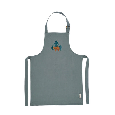 Avery Row Kid's Embroidered Apron - Forest Bear