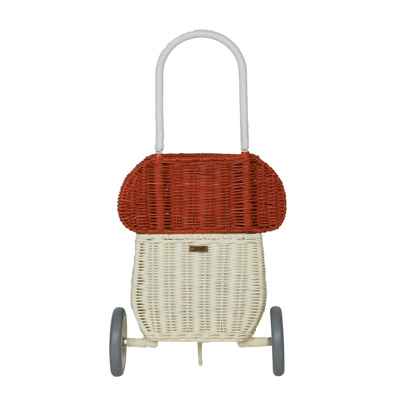 Olli Ella Rattan Mushroom Luggy - Red/White