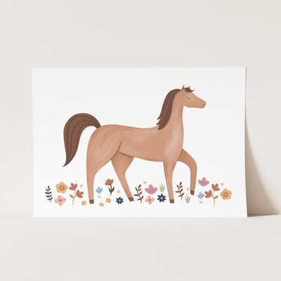 Horse in the meadow print
