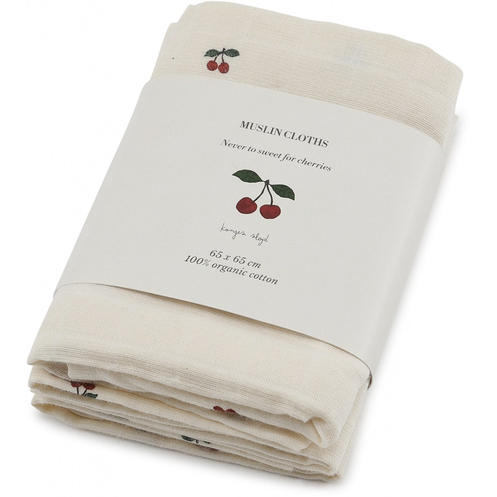 Konges Slojd Muslin Cloths 3 Pack Cherry