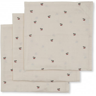 Konges Slojd Muslin Cloths 3 Pack Cherry