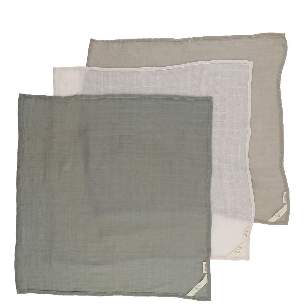 Konges Slojd Muslin Cloths 3 Pack Lime Stone