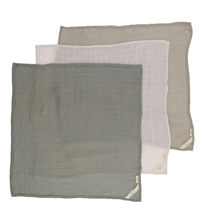 Konges Slojd Muslin Cloths 3 Pack Lime Stone
