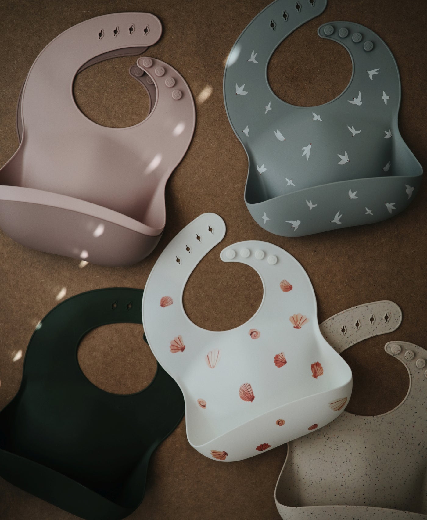 Mushie Silicone Baby Bib Shells