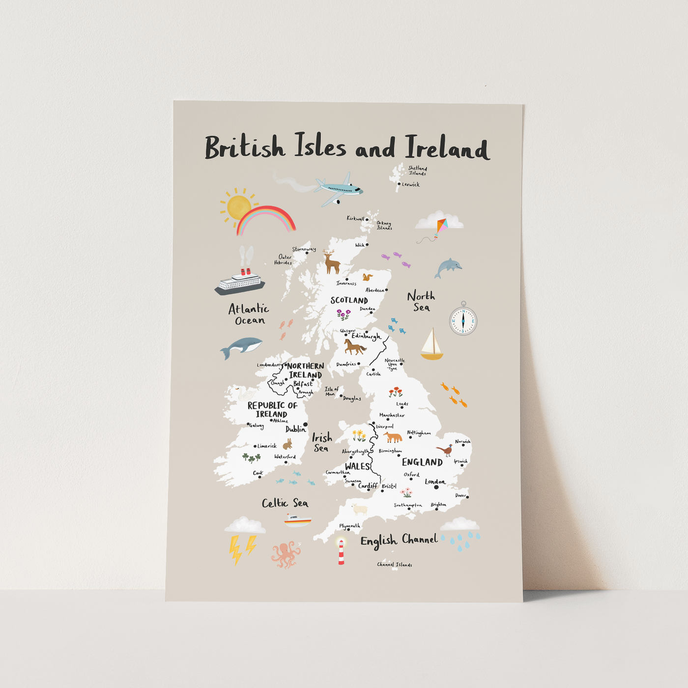 British Isles and Ireland print stone