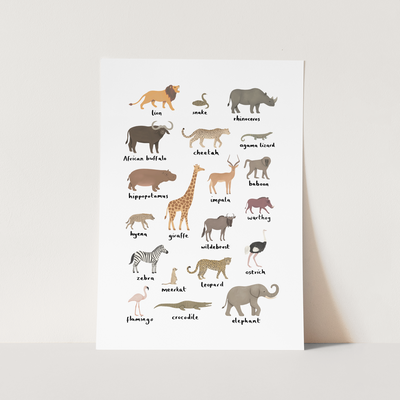 Safari animal chart print