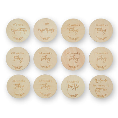 Avery Row Wooden Pregnancy & Birth Milestone Discs