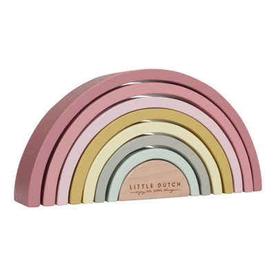 Little Dutch Wooden Rainbow Stacker Pink