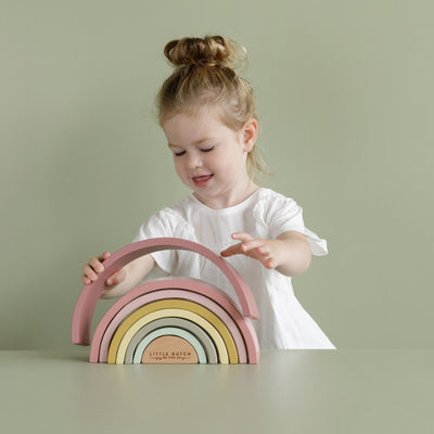 Little Dutch Wooden Rainbow Stacker Pink