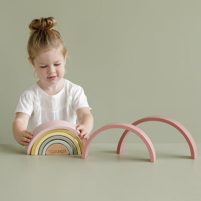 Little Dutch Wooden Rainbow Stacker Pink