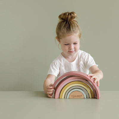 Little Dutch Wooden Rainbow Stacker Pink