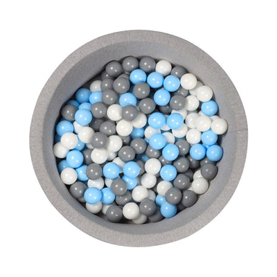 Larisa and Pumpkin Grey Ball Pit - Blue/Grey/White Balls