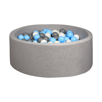 Larisa and Pumpkin Grey Ball Pit - Blue/Grey/White Balls