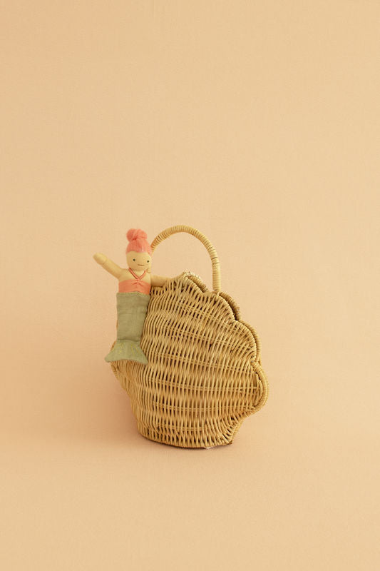 Olli Ella Rattan Shell Bag Straw