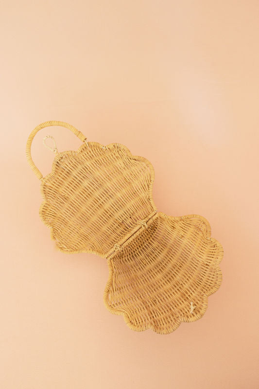 Olli Ella Rattan Shell Bag Straw