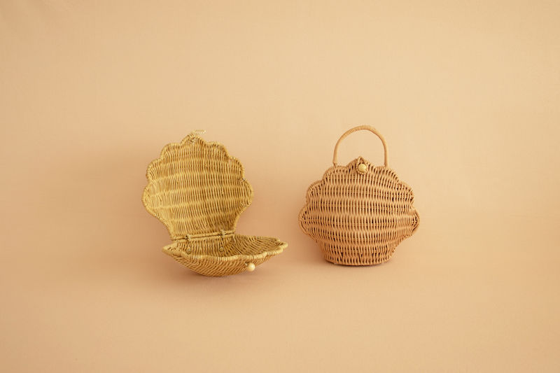 Olli Ella Rattan Shell Bag Straw