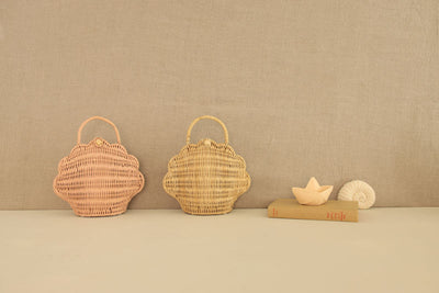 Olli Ella Rattan Shell Bag Straw