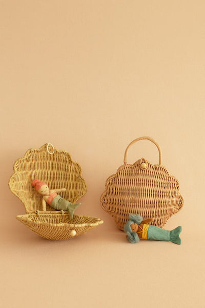 Olli Ella Rattan Shell Bag Straw