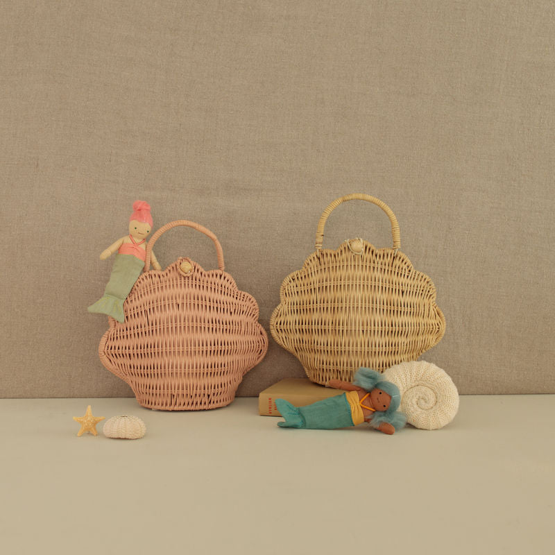 Olli Ella Rattan Shell Bag Straw