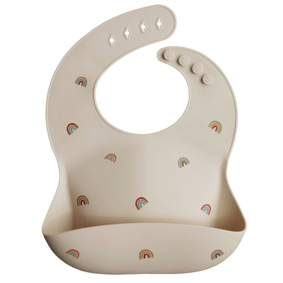 Mushie Silicone Baby Bib Rainbows