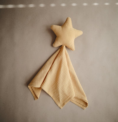 Mushie Organic Star Baby Comforter - Fall Yellow
