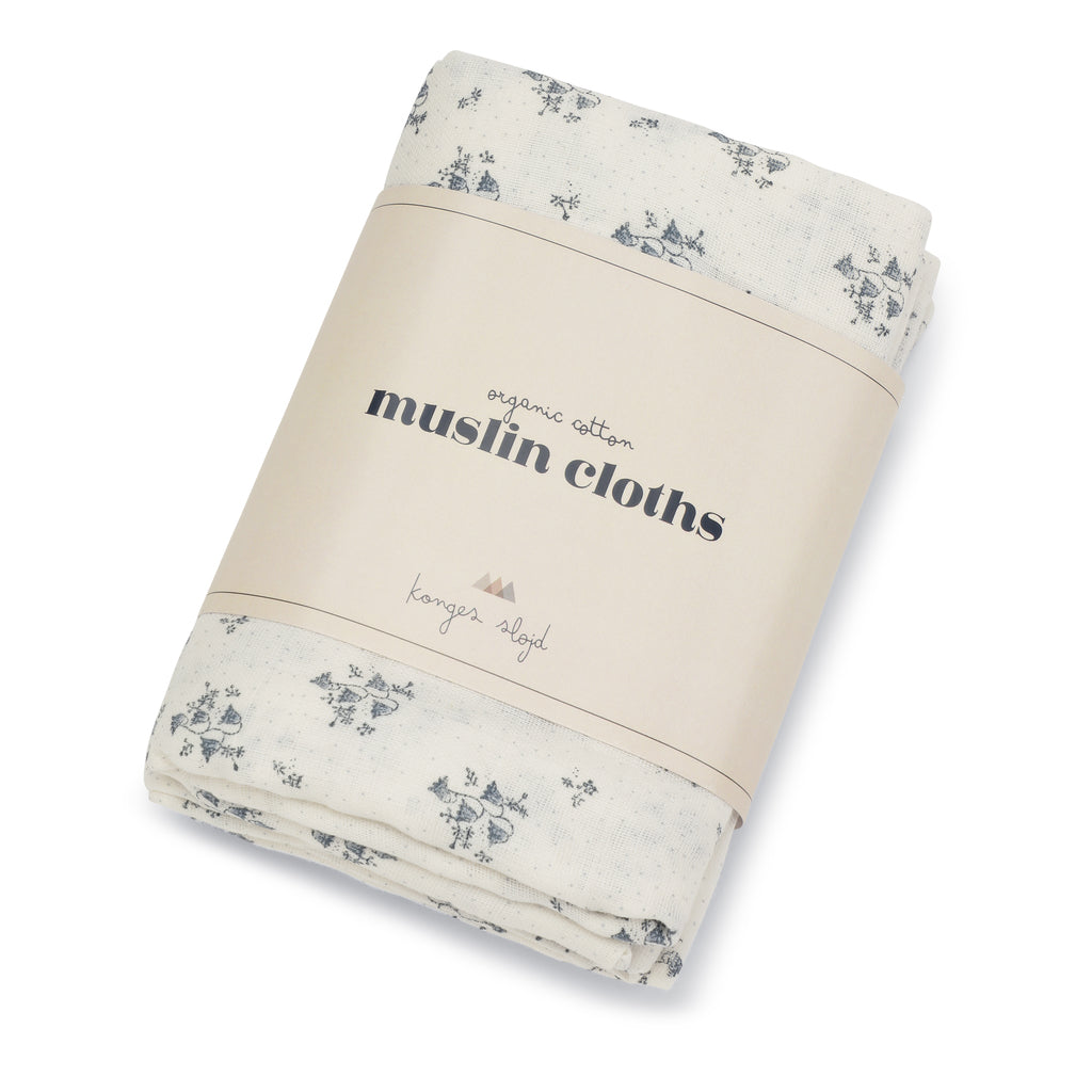 Konges Slojd Muslin Cloths 3 Pack - Clochette Blue