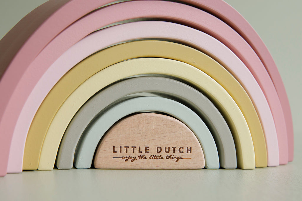 Little Dutch Wooden Rainbow Stacker Pink