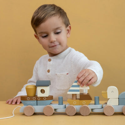 Little Dutch Wooden Blocks Train Sailors Bay